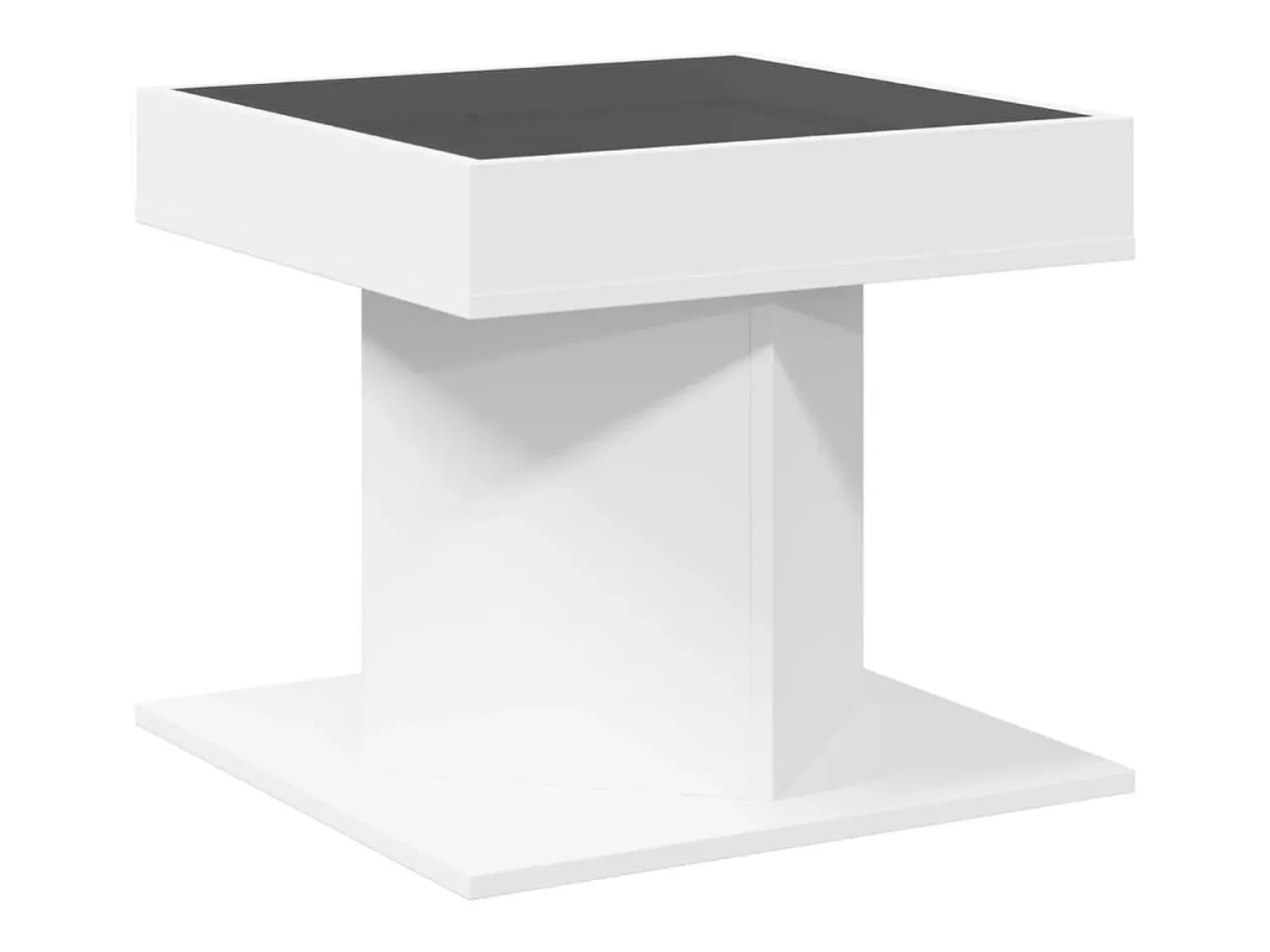 Mesa De Centro| Mesa de centro | Mesa de apoio c/ LEDs 50x50x45cm derivados de madeira Branco