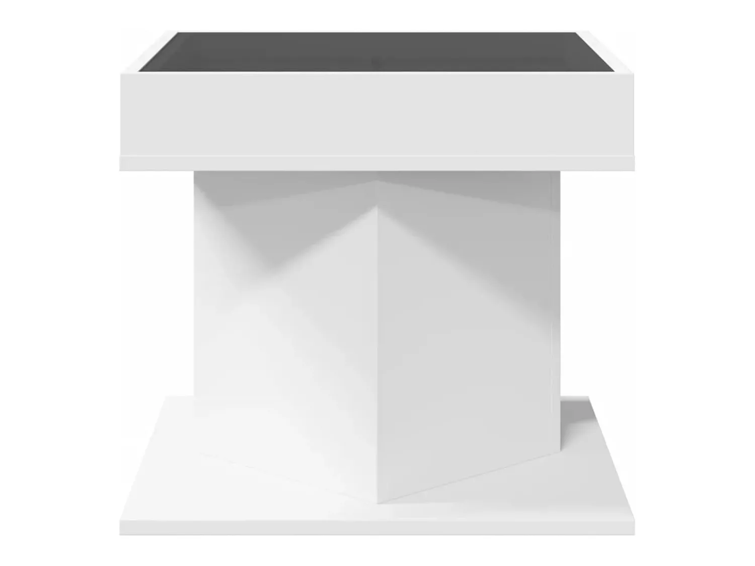 Mesa De Centro| Mesa de centro | Mesa de apoio c/ LEDs 50x50x45cm derivados de madeira Branco