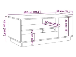 Mesa De Centro| Mesa de centro | Mesa de apoio | Mesa de café 102x55x43 cm derivados de madeira madeira velha Castanho