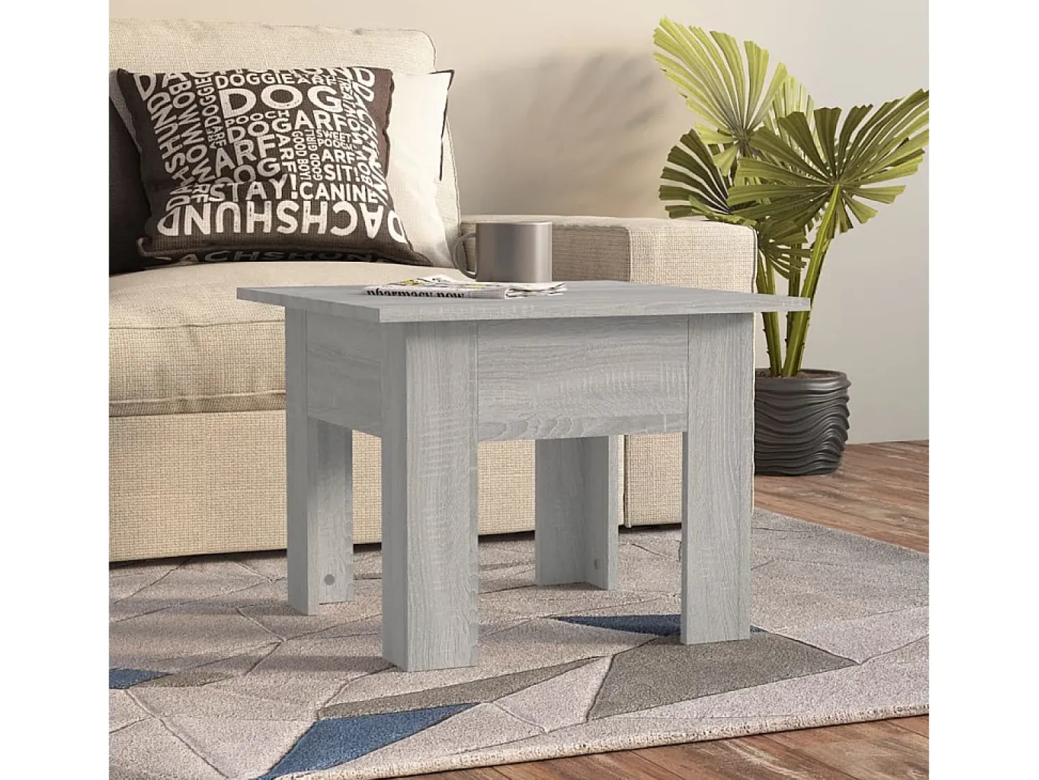 Mesa de centro | Mesa de apoio 55x55x42 cm aglomerado cor sonoma^ Mesa De Centro