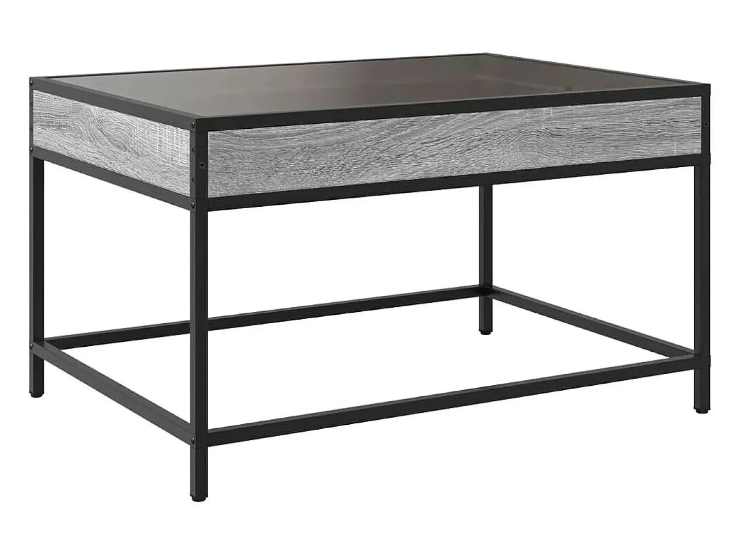 Mesa de centro | Mesa de apoio luzes LED Infinity 70x50x41 cm sonoma^ Mesa De Centro