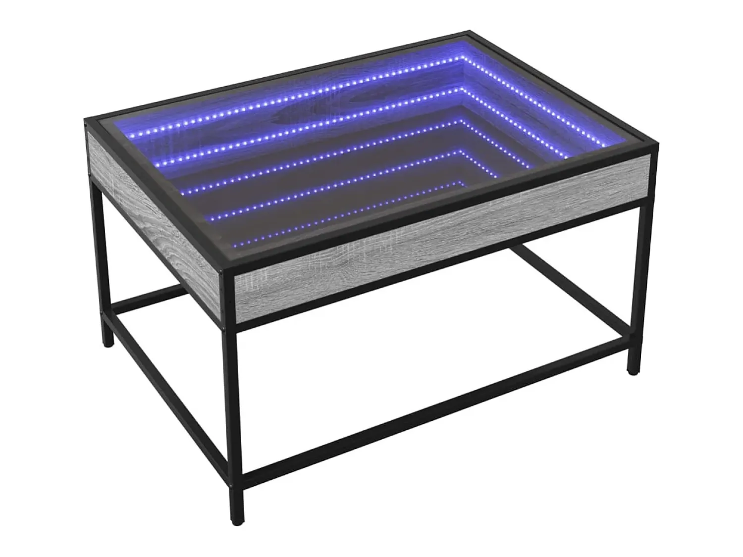 Mesa de centro | Mesa de apoio luzes LED Infinity 70x50x41 cm sonoma^ Mesa De Centro