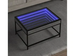 Mesa de centro | Mesa de apoio luzes LED Infinity 70x50x41 cm sonoma^ Mesa De Centro