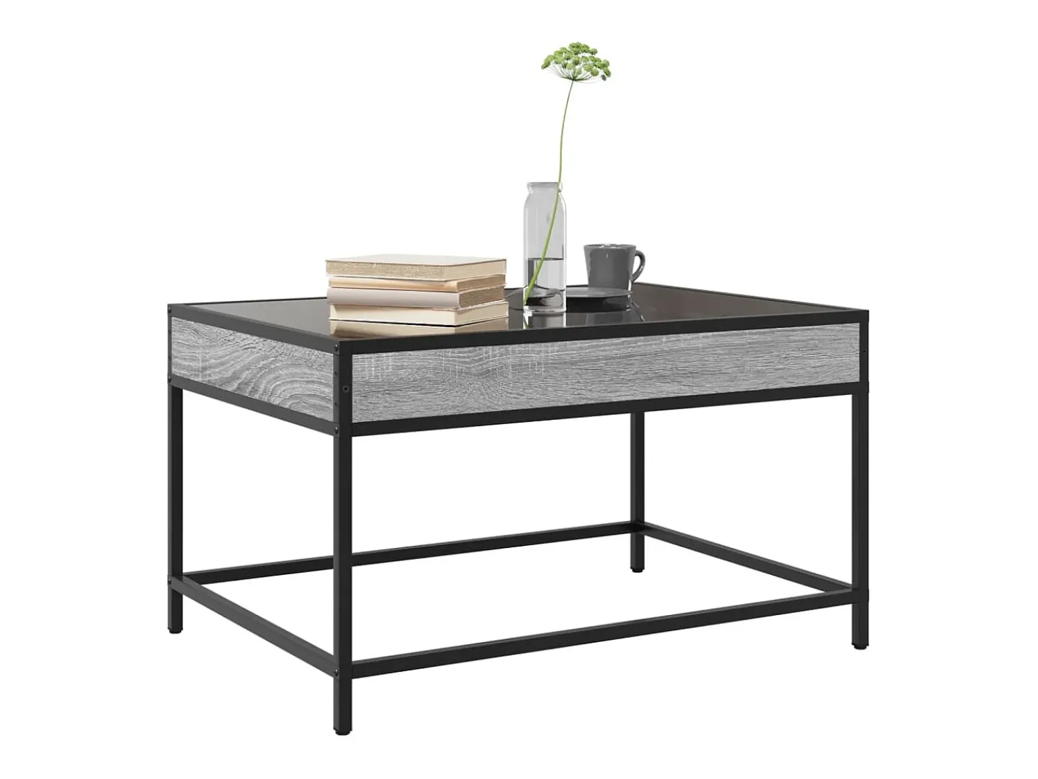 Mesa de centro | Mesa de apoio luzes LED Infinity 70x50x41 cm sonoma^ Mesa De Centro
