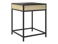 Mesa De Centro* Mesa de centro | Mesa de apoio luzes LED Infinity 40x40x51 cm carvalho sonoma Castanho