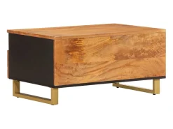 Mesa De Centro* Mesa de centro | Mesa de apoio 80x54x40 cm mangueira maciça e preto Castanho