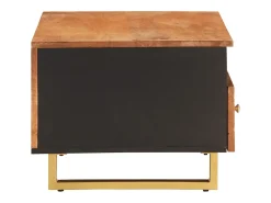 Mesa De Centro* Mesa de centro | Mesa de apoio 80x54x40 cm mangueira maciça e preto Castanho