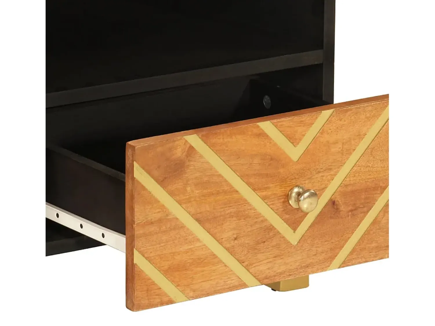 Mesa De Centro* Mesa de centro | Mesa de apoio 80x54x40 cm mangueira maciça e preto Castanho