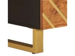 Mesa De Centro* Mesa de centro | Mesa de apoio 80x54x40 cm mangueira maciça e preto Castanho