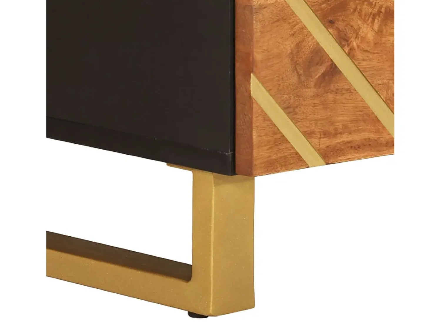 Mesa De Centro* Mesa de centro | Mesa de apoio 80x54x40 cm mangueira maciça e preto Castanho