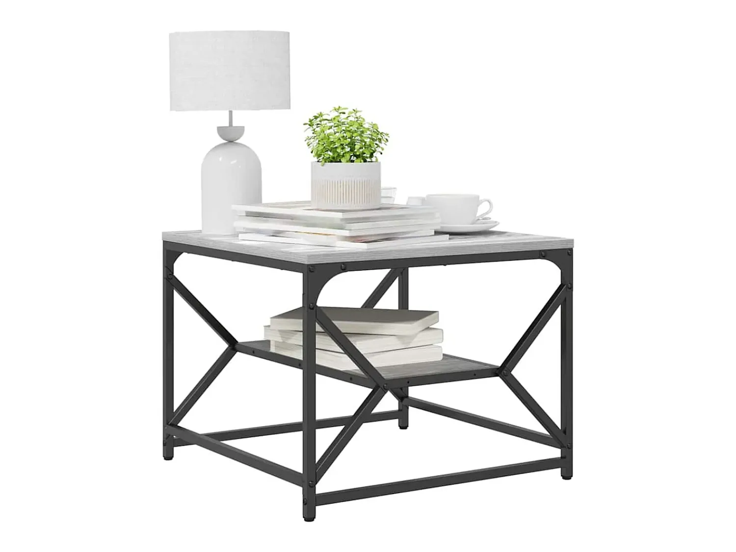 Mesa De Centro* Mesa de centro | Mesa de apoio | Mesa de café Sonoma 51x50x40 cm Cinzento