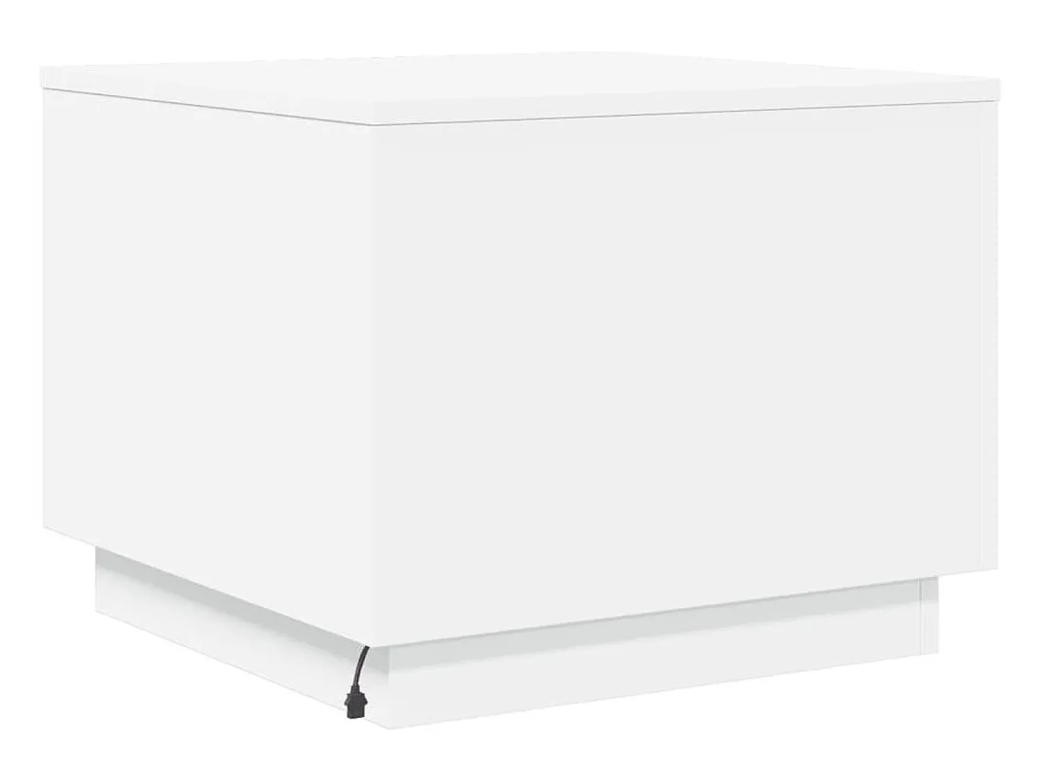 New Mesa de centro | Mesa de apoio com luzes LED 50x50x40 cm Branco