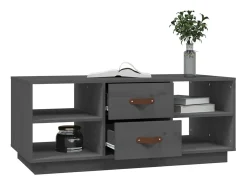 Best Mesa de centro | Mesa de apoio 100x50x41 cm pinho maciço cinza Cinzento