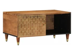 Mesa De Centro* Mesa de centro | Mesa de apoio | Mesa de café 80x50x40 cm madeira de mangueira maciça Castanho