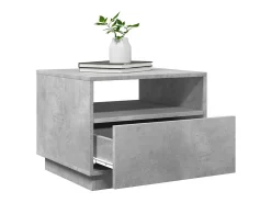 Sale Mesa de centro | Mesa de apoio com luzes LED 50x49x40 cm cimento Cinzento