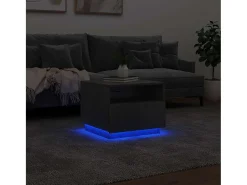 Sale Mesa de centro | Mesa de apoio com luzes LED 50x49x40 cm cimento Cinzento