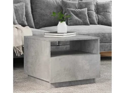 Sale Mesa de centro | Mesa de apoio com luzes LED 50x49x40 cm cimento Cinzento