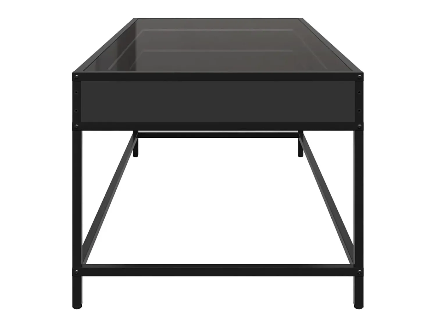 Best Mesa de centro | Mesa de apoio luzes LED Infinity 90x50x41 cm Preto