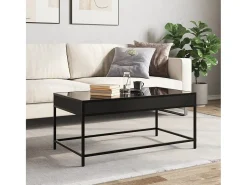Best Mesa de centro | Mesa de apoio luzes LED Infinity 90x50x41 cm Preto