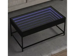 Best Mesa de centro | Mesa de apoio luzes LED Infinity 90x50x41 cm Preto