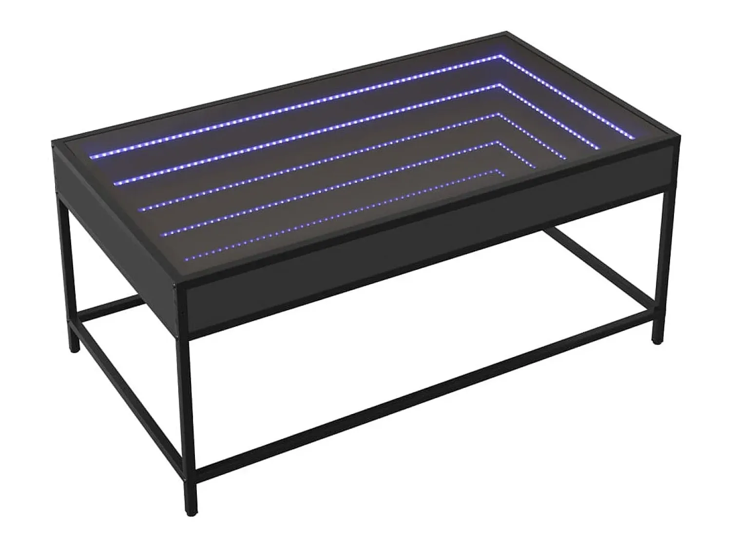 Best Mesa de centro | Mesa de apoio luzes LED Infinity 90x50x41 cm Preto