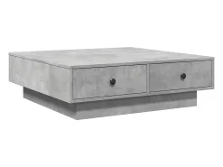 Mesa De Centro| Mesa de centro | Mesa de apoio 90x90x28 cm contraplacado cimento Cinzento