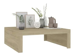 Mesa de centro | Mesa de apoio 100x100x35 cm derivados madeira carvalho sonoma^ Mesa De Centro