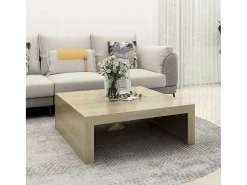 Mesa de centro | Mesa de apoio 100x100x35 cm derivados madeira carvalho sonoma^ Mesa De Centro