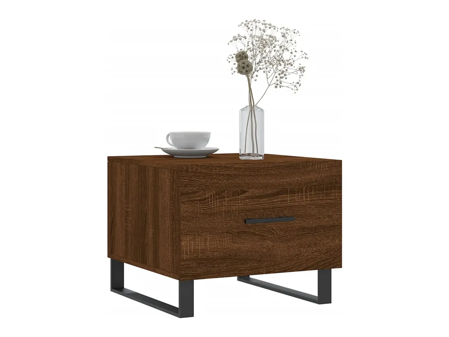 Mesa de centro | Mesa de apoio 50x50x40 cm derivados madeira carvalho^ Mesa De Centro