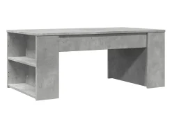 Mesa De Centro| Mesa de centro | Mesa de apoio 102x55x42 cm madeira processada cinza cimento Cinzento