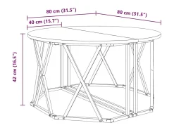 Mesa De Centro| Mesa de centro | Mesa de apoio Carvalho sonoma 80x80x42 cm Castanho