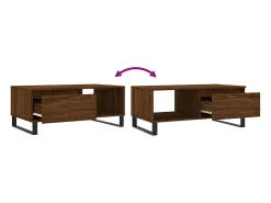 Mesa de centro | Mesa de apoio 90x50x36.5cm derivados madeira carvalho^ Mesa De Centro