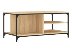 Mesa De Centro* Mesa de centro | Mesa de apoio 100x50x45 cm derivados madeira carvalho sonoma Castanho