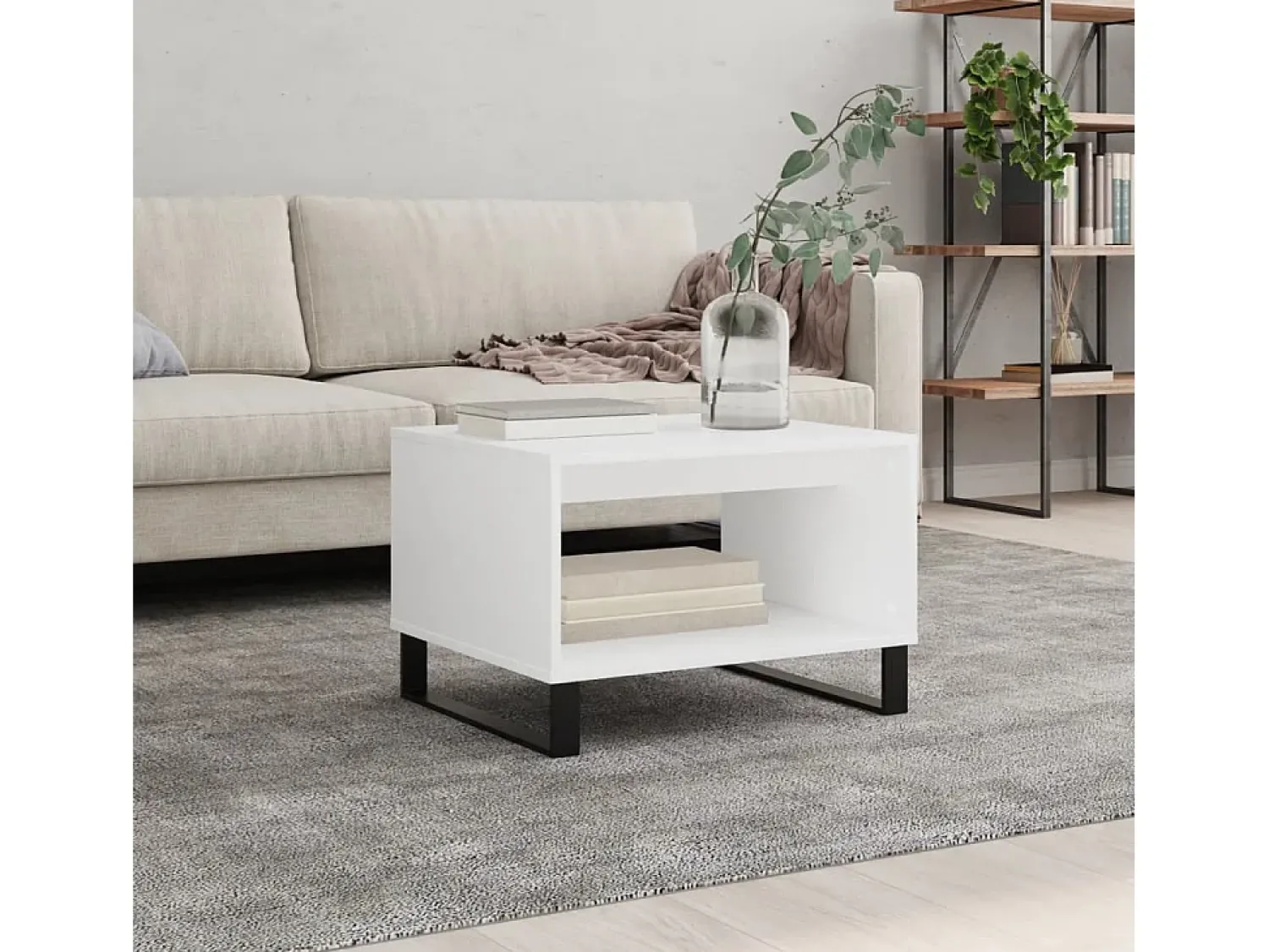 Discount Mesa de centro | Mesa de apoio 60x50x40 cm derivados de madeira Branco