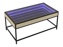 Hot Mesa de centro | Mesa de apoio luzes LED Infinity 90x50x41 cm carvalho sonoma Castanho