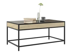 Hot Mesa de centro | Mesa de apoio luzes LED Infinity 90x50x41 cm carvalho sonoma Castanho