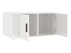 Mesa De Centro* Mesa de centro | Mesa de apoio 80x50x36 cm derivados madeira brilhante Branco