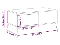 Mesa De Centro| Mesa de centro | Mesa de apoio 90x50x36.5 cm derivados de madeira Branco