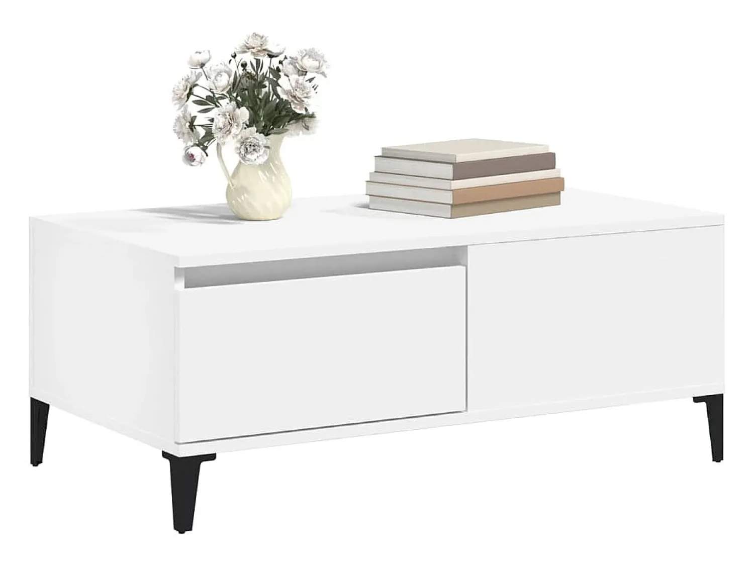Mesa De Centro| Mesa de centro | Mesa de apoio 90x50x36.5 cm derivados de madeira Branco