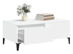 Mesa De Centro| Mesa de centro | Mesa de apoio 90x50x36.5 cm derivados de madeira Branco