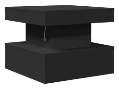 Mesa De Centro* Mesa de centro | Mesa de apoio com luzes LED 50x50x40 cm Preto