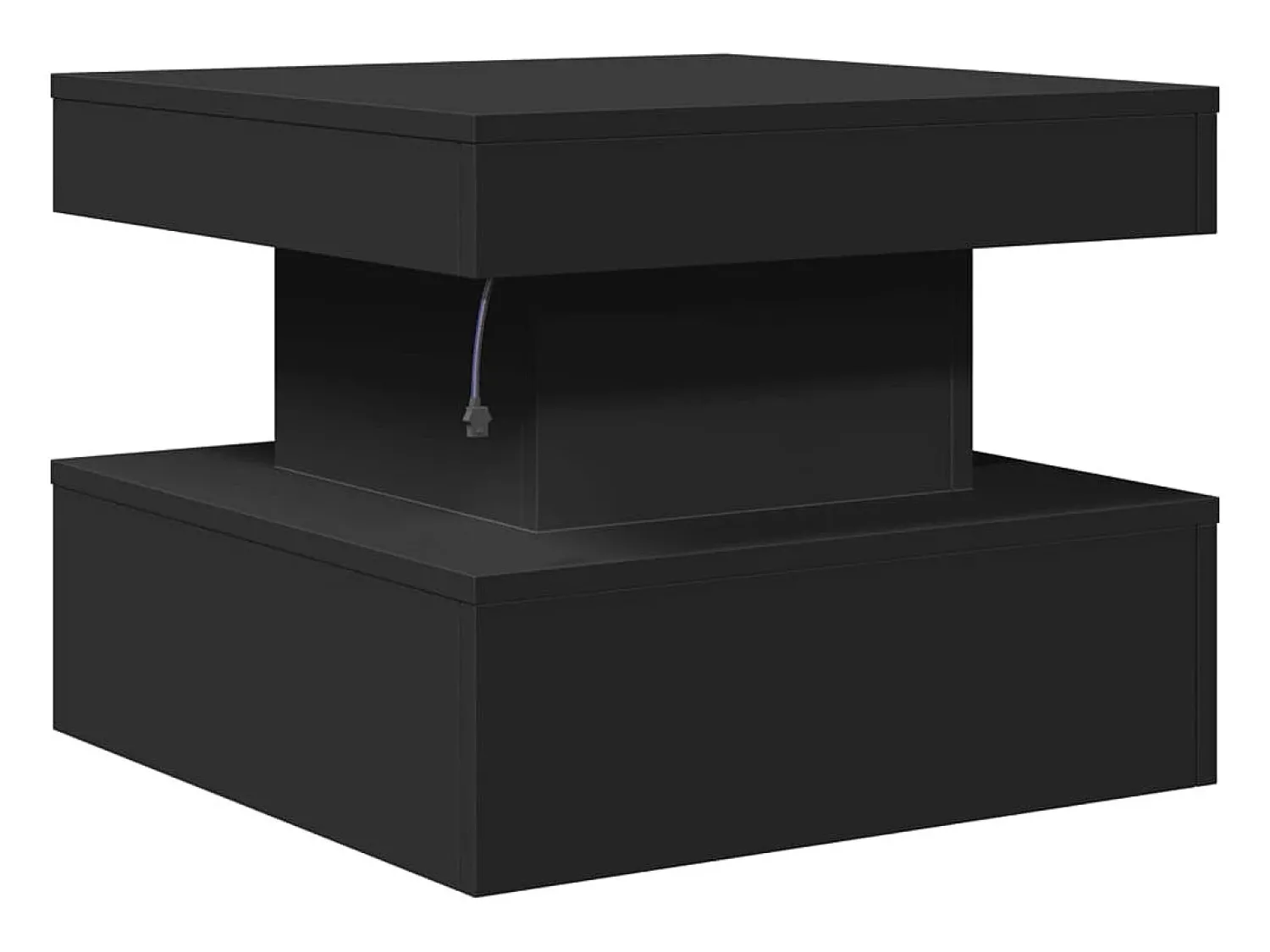 Mesa De Centro* Mesa de centro | Mesa de apoio com luzes LED 50x50x40 cm Preto
