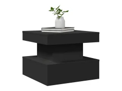 Mesa De Centro* Mesa de centro | Mesa de apoio com luzes LED 50x50x40 cm Preto