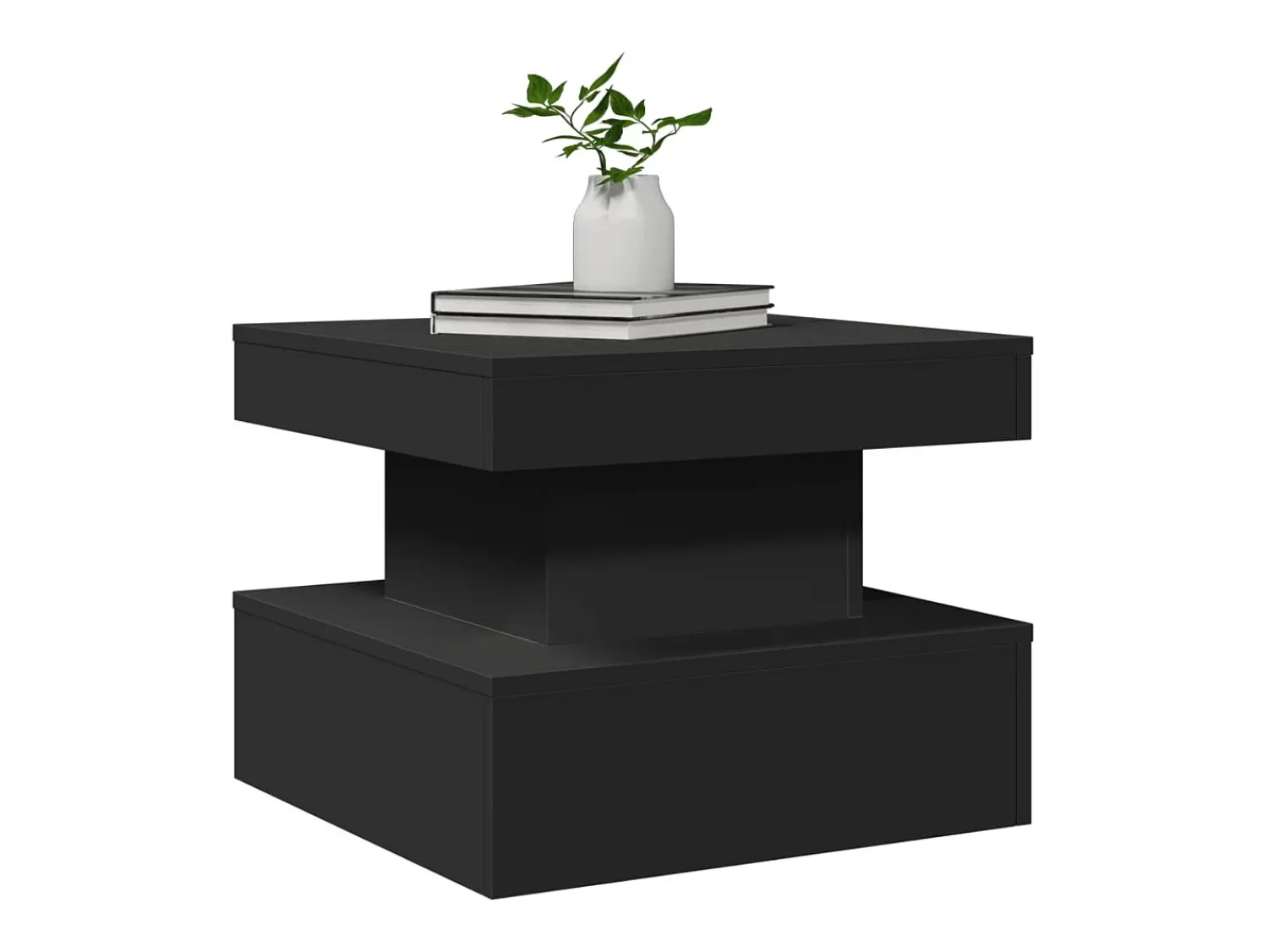 Mesa De Centro* Mesa de centro | Mesa de apoio com luzes LED 50x50x40 cm Preto