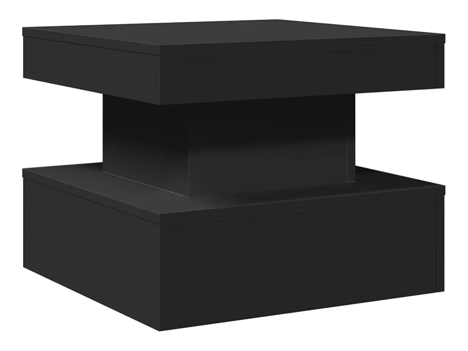 Mesa De Centro* Mesa de centro | Mesa de apoio com luzes LED 50x50x40 cm Preto