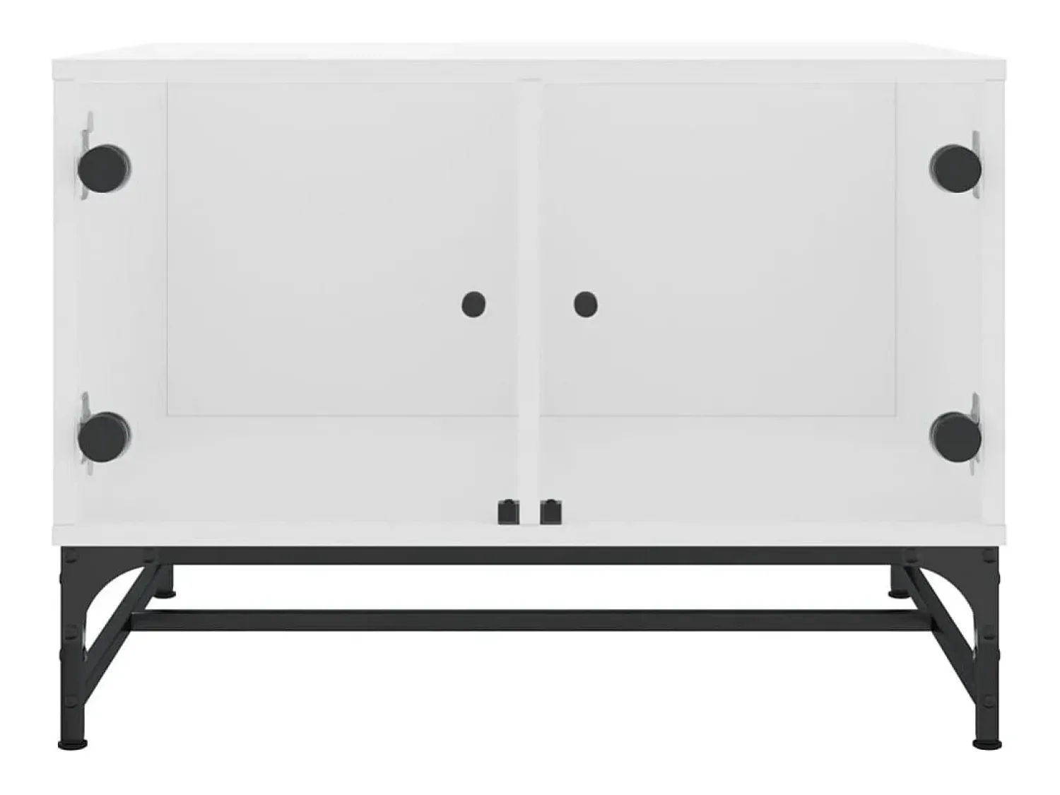 Mesa De Centro| Mesa de centro | Mesa de apoio | Mesa de café c/ portas de vidro 68.5x50x50 cm Branco