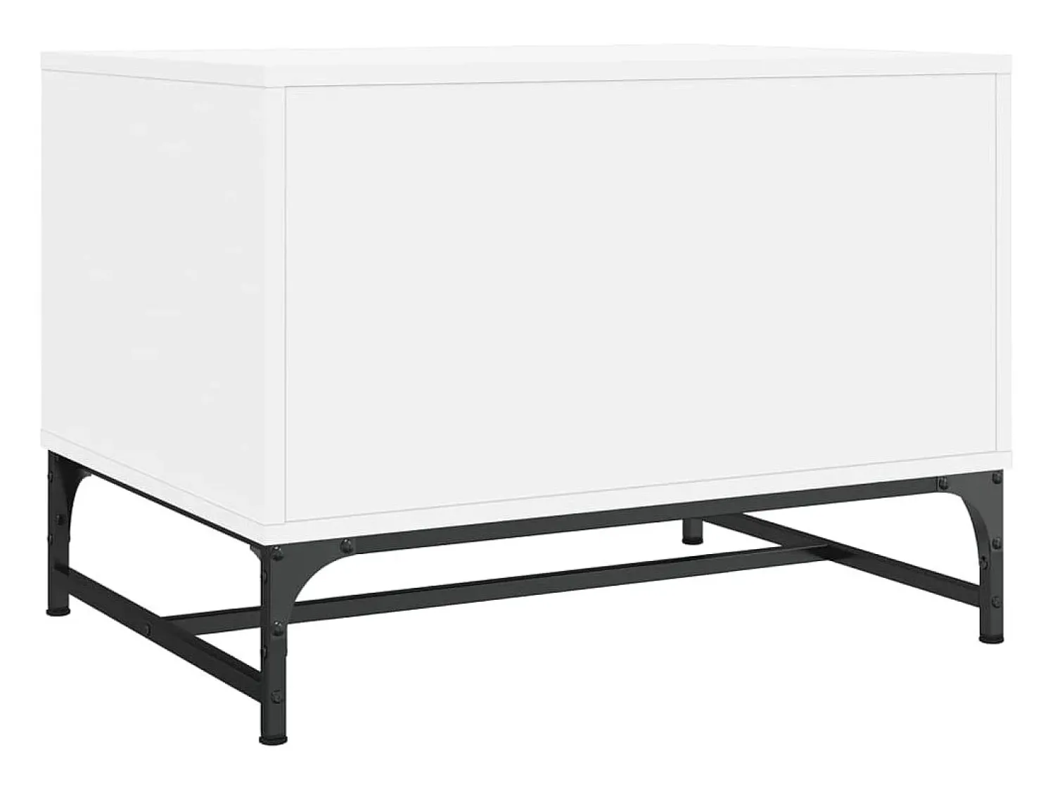 Mesa De Centro| Mesa de centro | Mesa de apoio | Mesa de café c/ portas de vidro 68.5x50x50 cm Branco