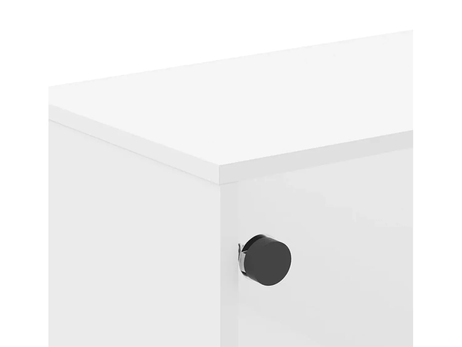 Mesa De Centro| Mesa de centro | Mesa de apoio | Mesa de café c/ portas de vidro 68.5x50x50 cm Branco