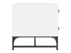 Mesa De Centro| Mesa de centro | Mesa de apoio | Mesa de café c/ portas de vidro 68.5x50x50 cm Branco