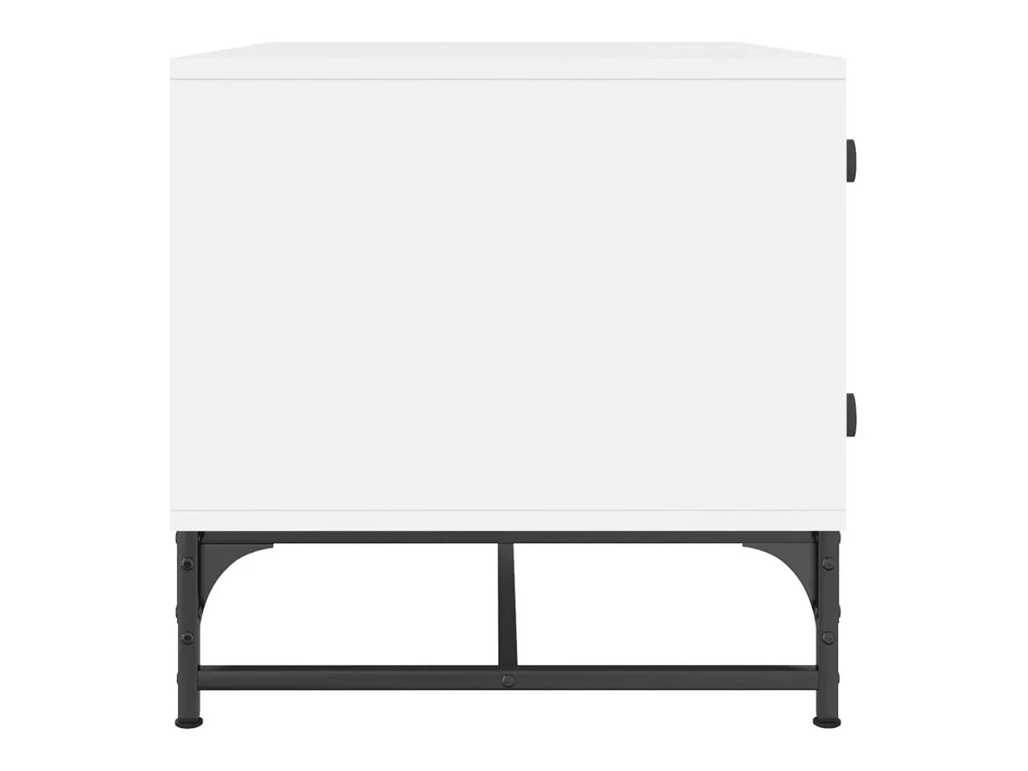 Mesa De Centro| Mesa de centro | Mesa de apoio | Mesa de café c/ portas de vidro 68.5x50x50 cm Branco